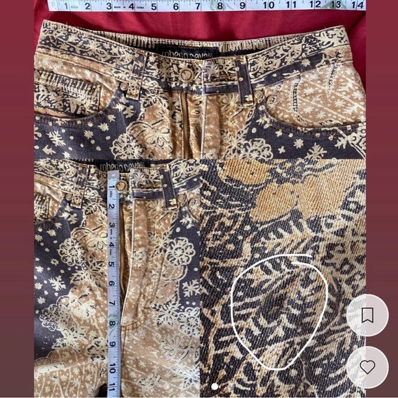 rare Paisley Print 2000s vintage Italian Roberto Cavalli Jeans - Picture 5 of 5